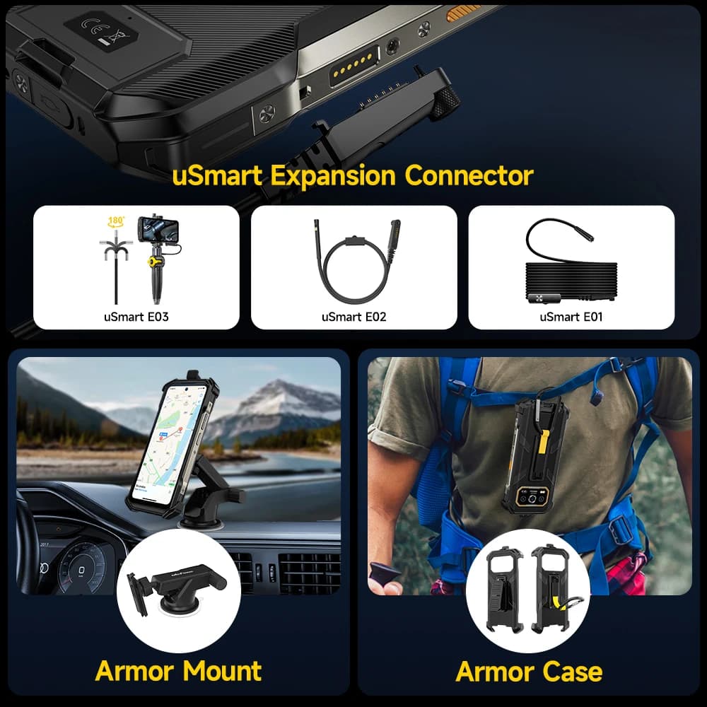 هاتف Ulefone Armor 27 Pro 5G سعة 10600 مللي أمبير في الساعة هاتف ذكي كاميرا 50 ميجابكسل 64 ميجابكسل ليلية بنظام Android 14 هاتف متين حتى 24 جيجابايت + 256 جيجابايت NFC هاتف مقاوم للماء - 6