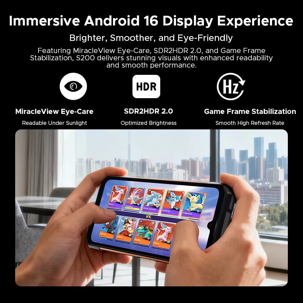 هاتف دوغي S200 إصدار VIP متين بشاشة 6.72 بوصة بمعدل تحديث 120Hz، ذاكرة 48GB+256GB، بطارية 10100mAh، كاميرا 100MP، هاتف ذكي 5G بنظام أندرويد 16 - 4