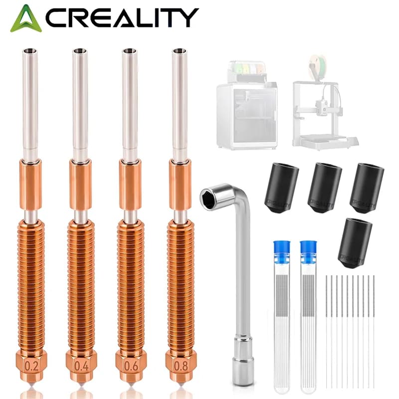 Creality "Unicorn" K2 Plus/K2/ K2 Pro/Hi Combo Quick-Swap Nozzle Kit 0.2/0.4/0.6/0.8mm with  tool All-metal integrated Nozzle