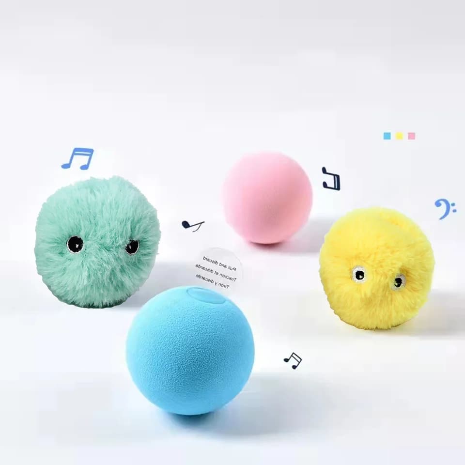 Smart Cat Toys Interactive Ball Plush Electric Catnip Training Toy Kitten Touch Sounding Pet Product Squeak Toy Ball Cat Supplie - 4