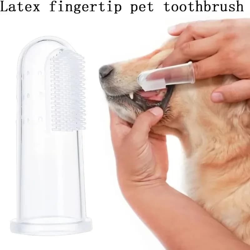 Super Soft Pet Finger Toothbrush Teddy Dog Brush Bad Breath Tartar Teeth Care Tool Dog Cat Cleaning Silicagel Pet Supplies - 2