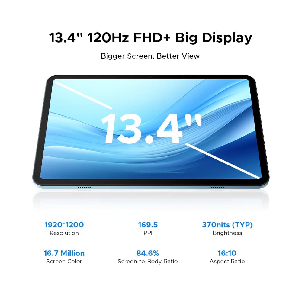 جهاز لوحي DOOGEE U13 Pro بنظام أندرويد 16 وذكاء اصطناعي Gemini AI وشاشة 13 بوصة FHD+ ومعالج UNISOC T7300 وسعة تخزين 32 جيجابايت و256 جيجابايت وبطارية 11000 مللي أمبير - 3