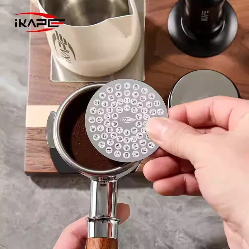 IKAPE شاشة إسبريسو V2Puck لصنع القهوة شاشة فلتر دقيقة ترقية بارستا منزلي 51/54/58MM أداة قهوة احترافية - 2