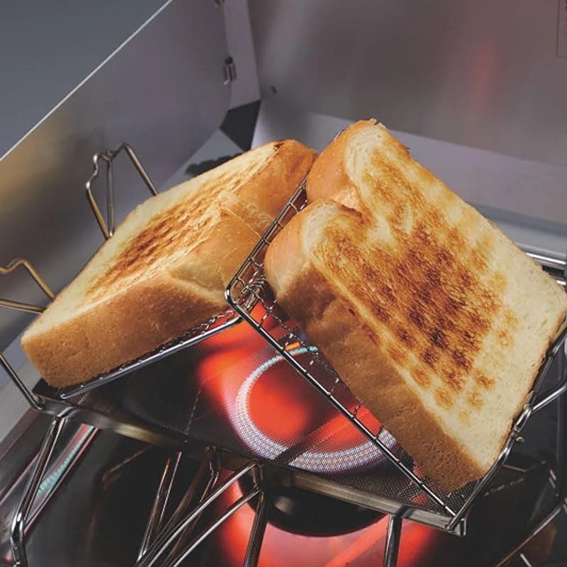 Stainless Steel Foldable Portable Toaster Rack for Camping Hiking and Picnics Versatile Baking Wire Rack Outdoor Use - 2