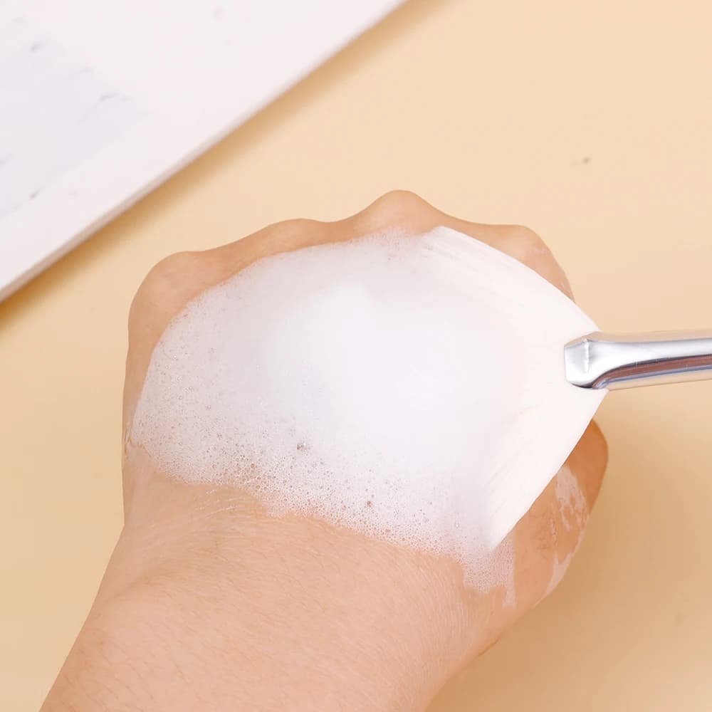 1Pc DIY Face Mask Fan Brush Transparent Handle Facial Soft Applicator Foaming Brush for Clay Masks Body Lotion for Beauty Salon - 3