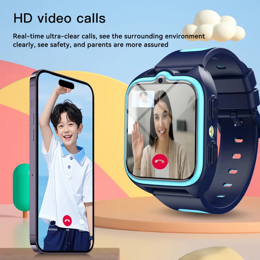ساعة Blackview Z30 للأطفال الذكية، ساعة هاتف للأطفال، LBS+WiFi+GPS ثلاثية AI لتحديد المواقع، مكالمة فيديو 4G، ساعة ذكية لساعة الهاتف - 4