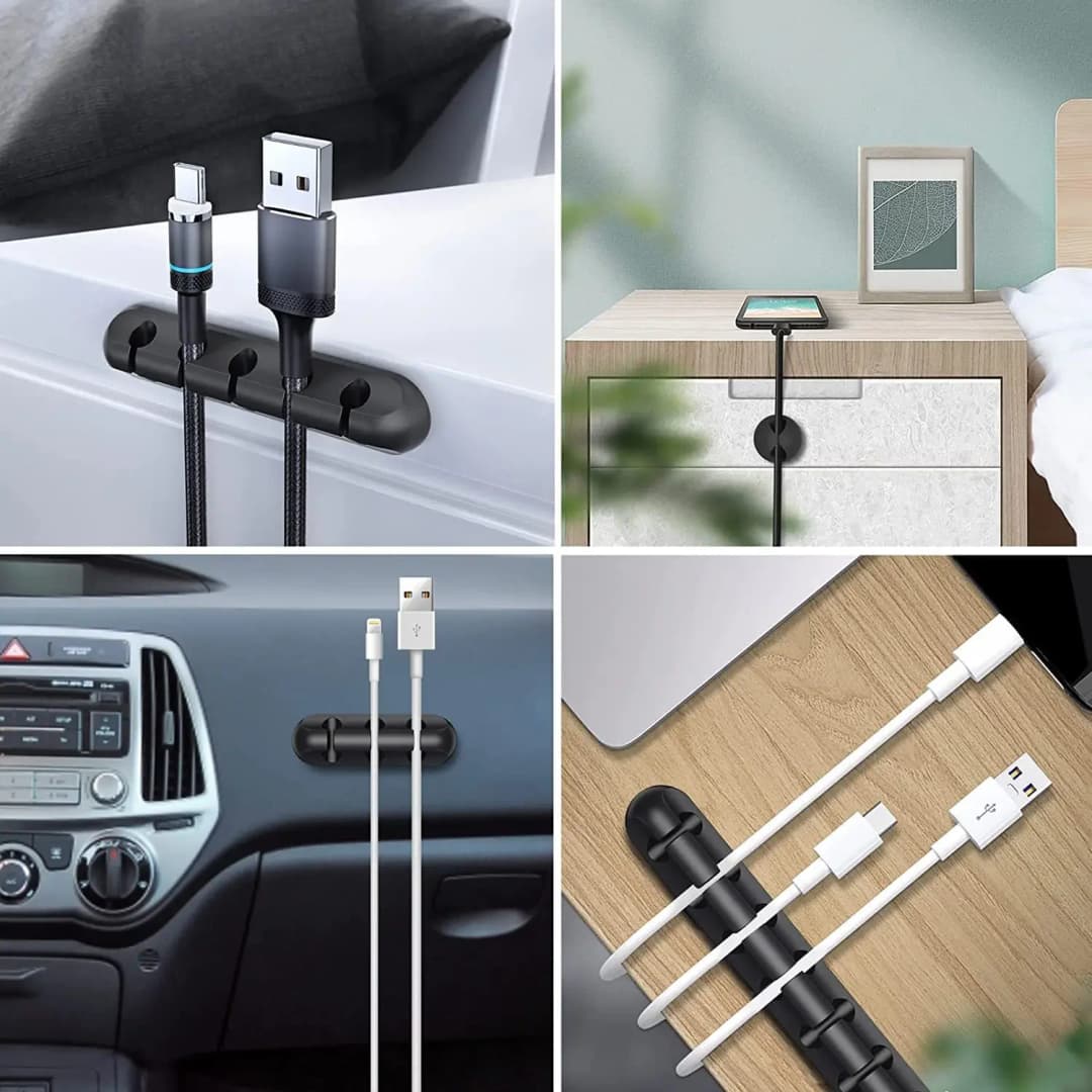 Desktop Charging Data Line Fixator Multi-port Creative Storage Line Material Silicone Cable Organizer Wire Arrangement Device - 5