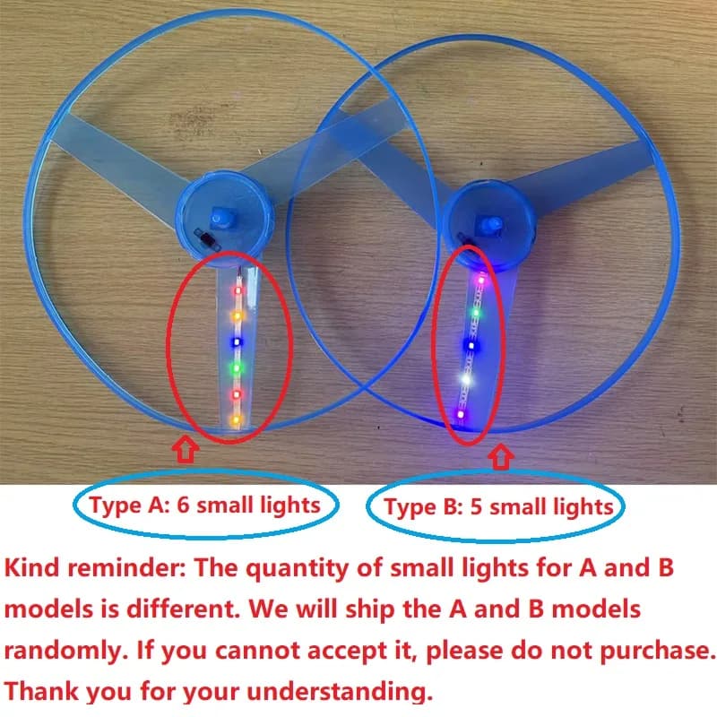 أطفال مضيئة تحلق القرص المروحة اللعب LED الإضاءة سحب سلسلة تحلق UFO لعبة الغزل العلوي لعبة في الهواء الطلق لعبة رياضية هدية - 3