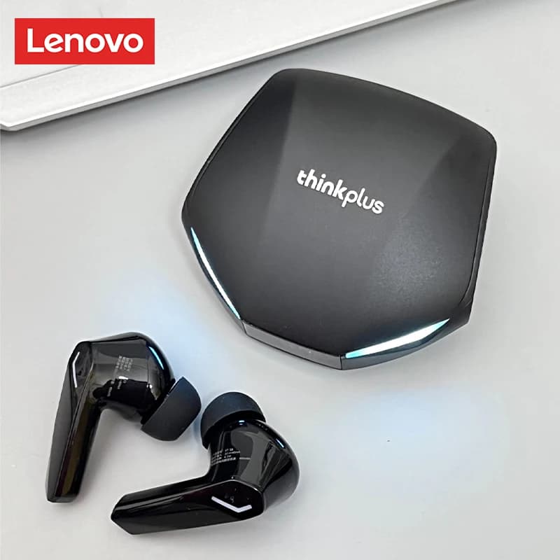 سماعات أذن لاسلكية للألعاب Lenovo XT53 بتقنية Bluetooth 5.4، سماعات أذن ذات تأخير منخفض مع شاشة LED وميكروفون مقاومة للماء