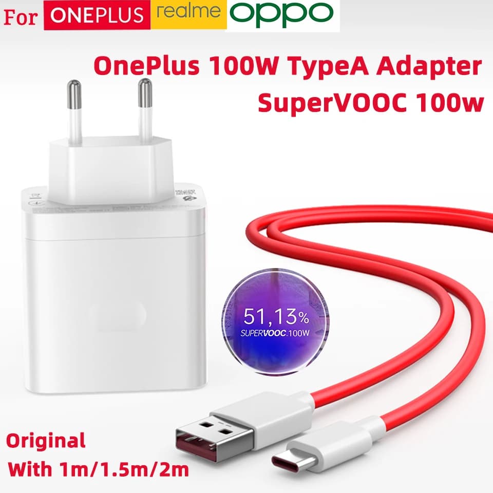 شاحن ون بلس الأصلي 100 واط SuperVOOC محول USB 80 واط 65 واط شحن سريع ون بلس 13 13S 12 11 10 نورد 5 4 9 لـ OPPO Realme