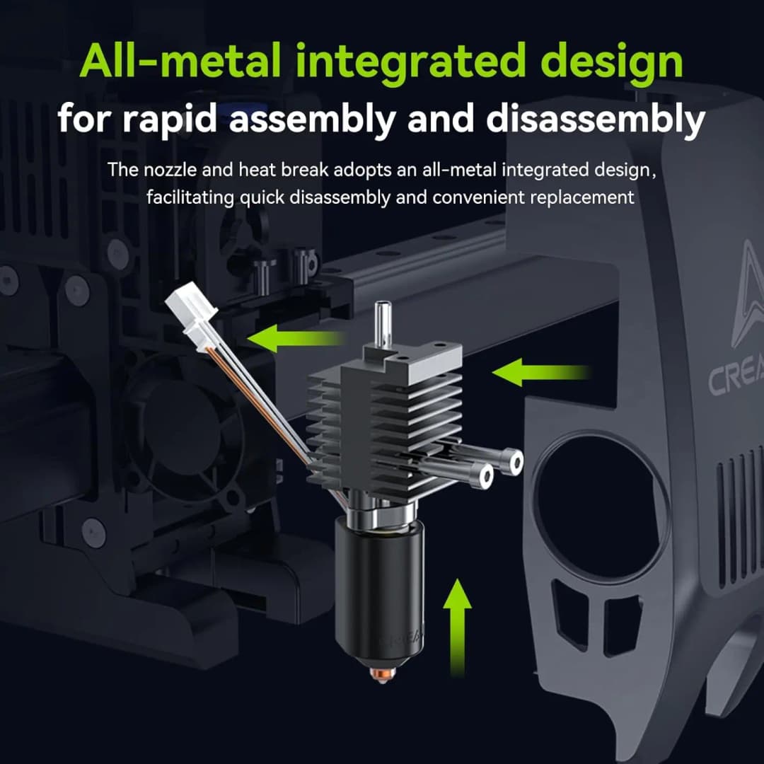 Creality Official K2 Plus Hotend Accessory Kit-Ceramic Heating Block, Unicorn Quick Swap Nozzle, All-Metal Integrated Constructi - 3