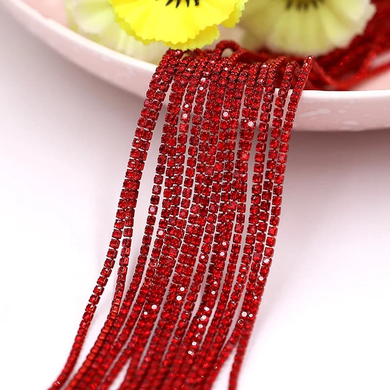 1 ياردة كامل اللون 22 اللون مخلب حجر الراين SS6 ss12 كريستال شرابة Diy بها بنفسك الملابس القرط اكسسوارات الخرز الماس سلسلة وحيد القرن - 5