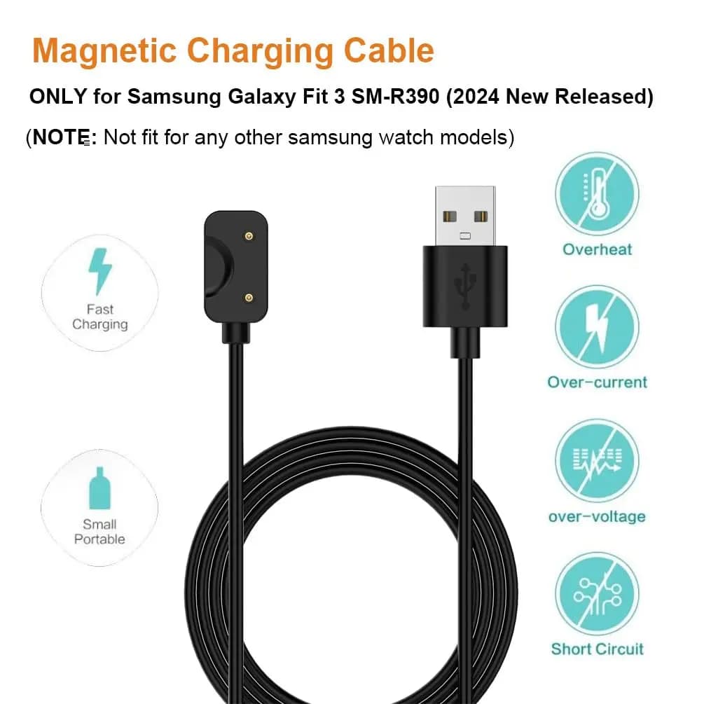 50 سنتيمتر لسامسونج غالاكسي صالح 3 شاحن ساعة محول USB/USB C كابل شحن الحبل المغناطيسي لسامسونج غالاكسي صالح 3 - 5