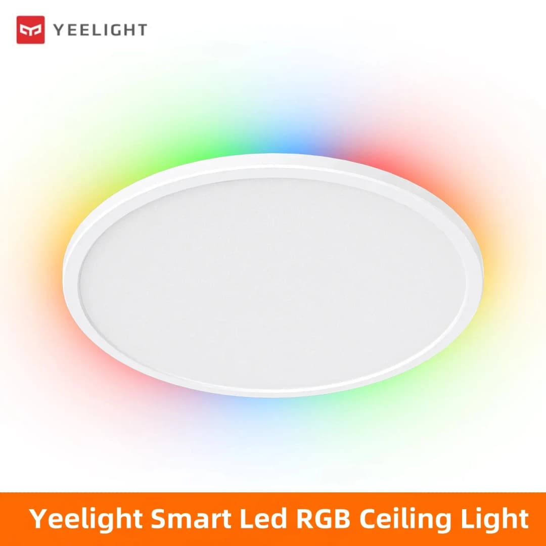 الإصدار العالمي Yeelight Smart Ceiling Light RGB مع اتصال Wifi وقوة 18 واط/21 واط وقابلية التعتيم ودرجة حرارة لون 2700-6500K وتحكم صوتي ذكي يعمل مع Mihome