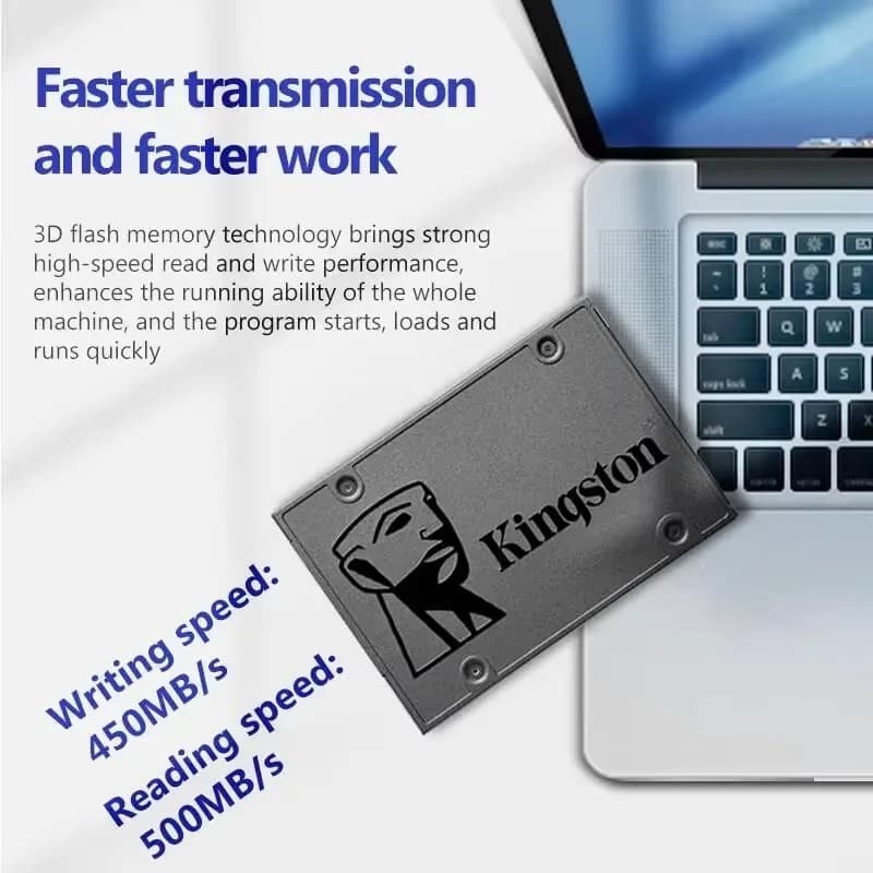 قرص كينجستون SSD داخلي A400 بسعات 960 جيجابايت و480 جيجابايت و240 جيجابايت و120 جيجابايت، مقاس 2.5 بوصة، واجهة SATA III لأجهزة الكمبيوتر المحمولة والمكتبية - 6
