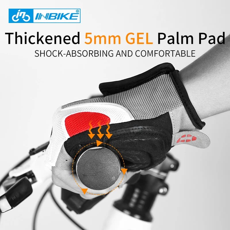 قفازات ركوب دراجات INBIKE مع بطانة جل مقاومة للصدمات نصف إصبع قفازات رياضية للرجال والنساء قفازات لياقة بدنية لصالة الألعاب الرياضية IF239 - 3