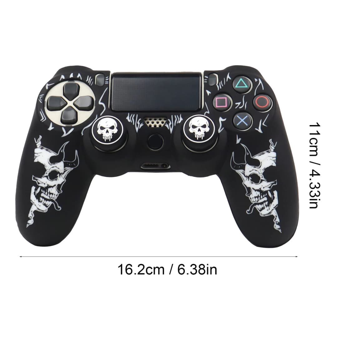 غطاء سيليكون لوحدة تحكم PS4 غطاء واقي مع 2 قبضات للإبهام مقاوم للخدوش ومضاد للصدمات غطاء لوحدة التحكم لـ PS4 جويستيك الألعاب - 6