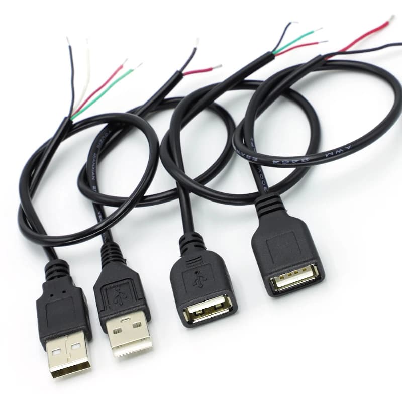 كابل إمداد طاقة 30 سم مع 2 دبوس USB 2.0 وأنثى/ذكر 4 دبوس، مناسب للمشاريع الشخصية - 2