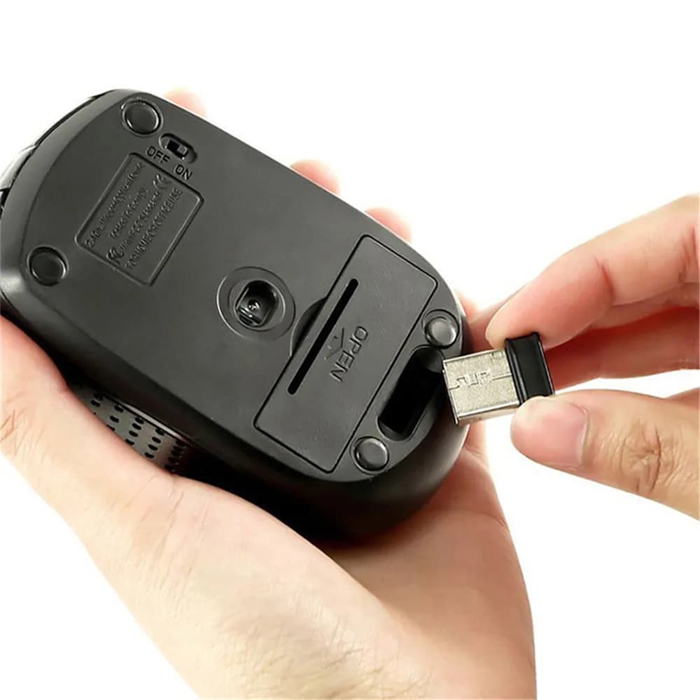 ماوس ألعاب لاسلكي 2.4G، 6D، بصري، صغير، بلا ضوضاء، DPI1600، متوافق مع أجهزة الكمبيوتر المحمولة وMacBook - 5