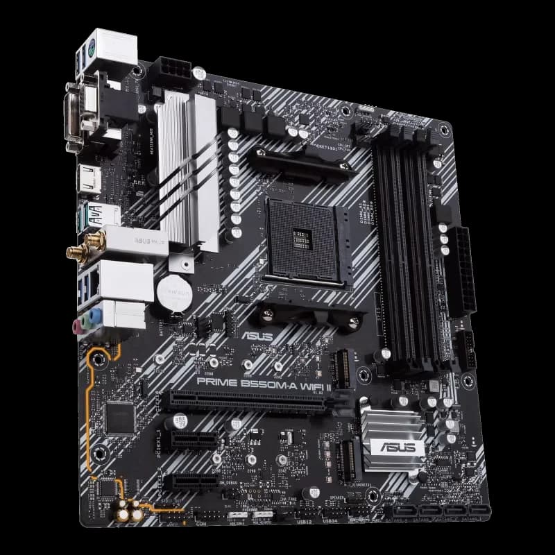 أسوس PRIME B550M-A WIFI II لوحة أم بمقبس AM4، معالج DDR4 بتردد 4866 (O.C)، مجموعة شرائح B550، لوحة رئيسية - 4