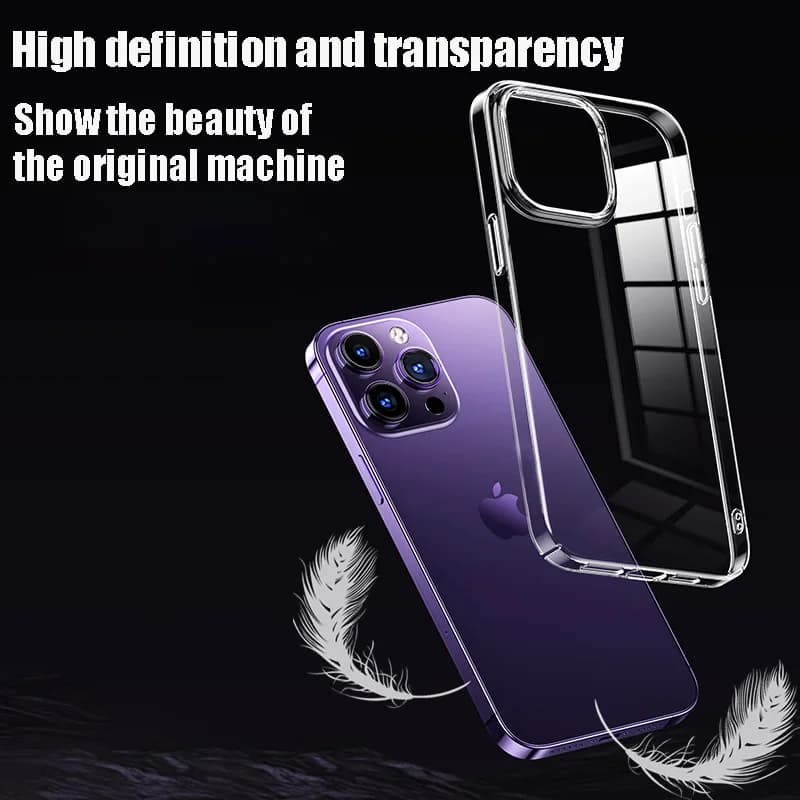 جراب هاتف فاخر شفاف لهاتف آيفون 11 12 13 14 15 برو ماكس سيليكون ناعم لهاتف آيفون X XS Max XR 8Plus جراب خلفي شفاف - 5