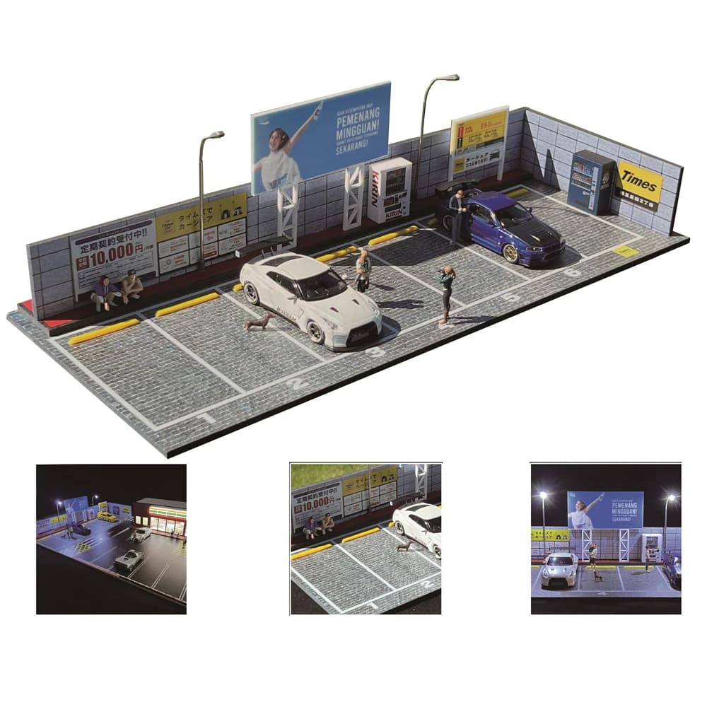 GFans 1/64 Scale Car Garage Miniatures Model Car Parking Lot Diecast Scene Display Vehicle Scene Toy Background Collection - 6