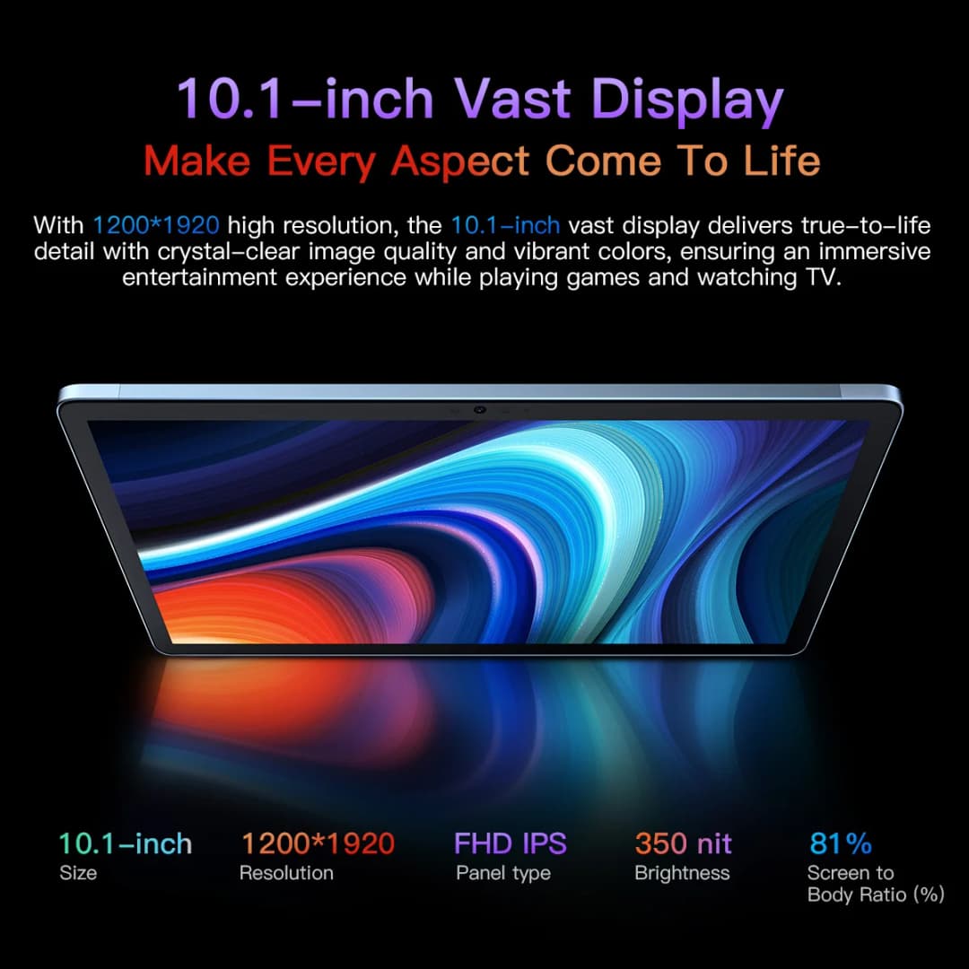 جهاز لوحي Blackview Pad 13 بسعة 256 جيجابايت و 14 جيجابايت رام وشاشة 10.1 بوصة - 4