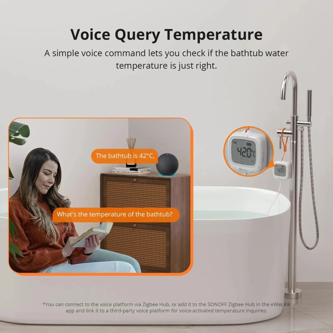 سونوف SNZB-02LD ميزان حرارة زيجبي مع مسبار مقاوم للماء IP65 للثلاجة وحوض السمك وخزان الأسماك وقبو النبيذ يحتاج إلى هاب - 5