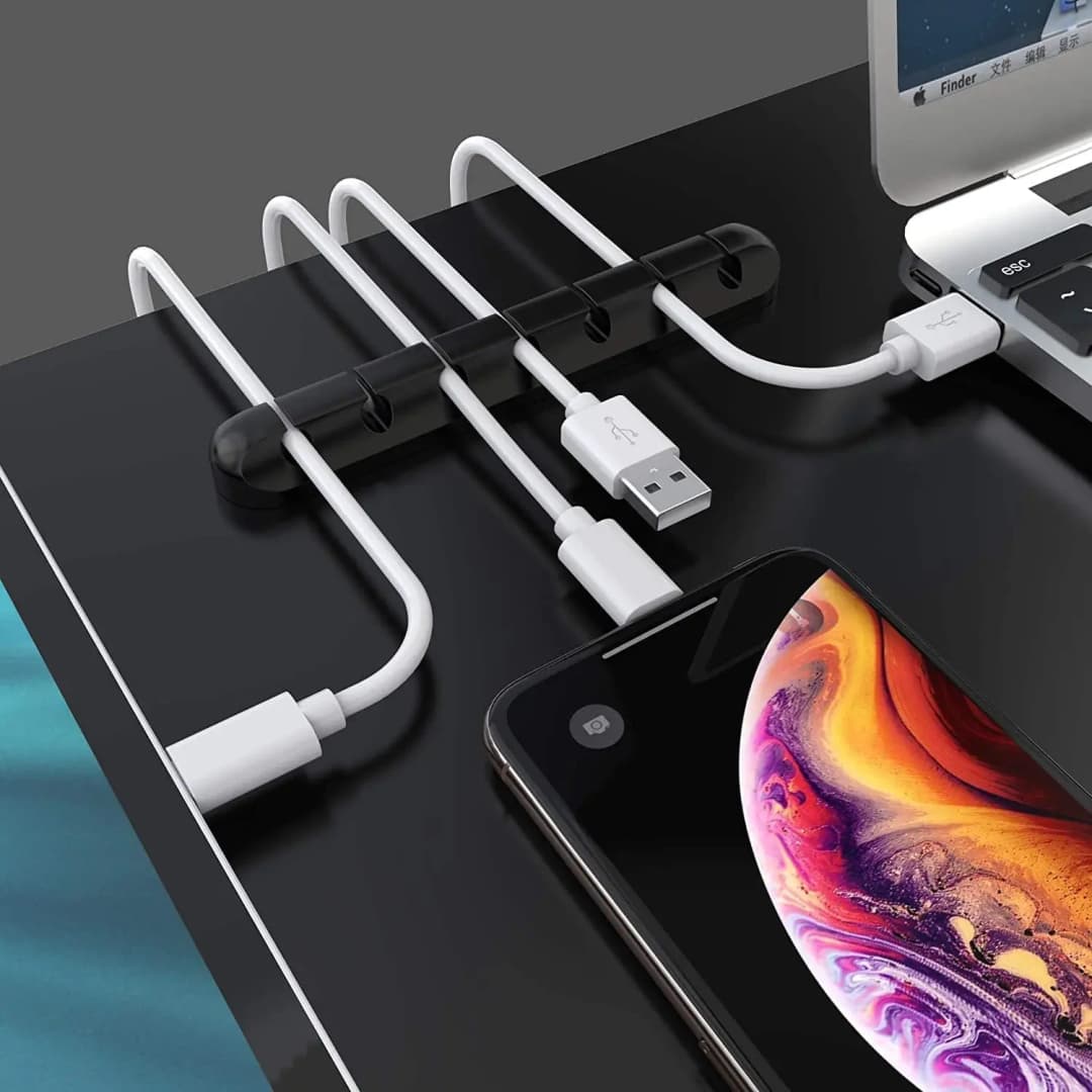 Desktop Charging Data Line Fixator Multi-port Creative Storage Line Material Silicone Cable Organizer Wire Arrangement Device - 3