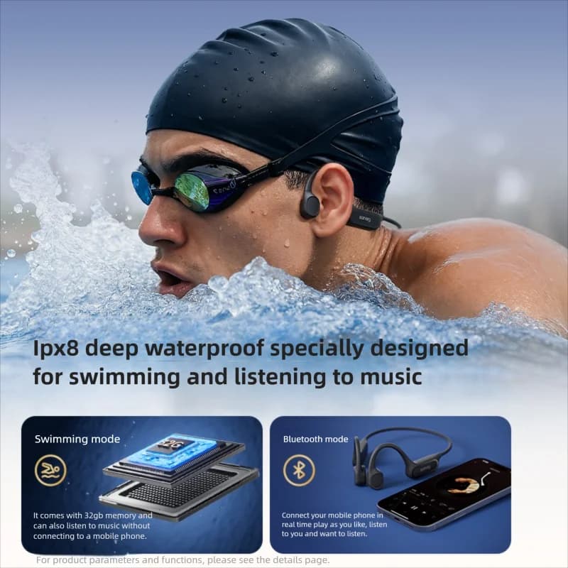 Sanag B33S Bone Conduction Bluetooth Earphones Open Ear IPX8 Swimming Headphones Choice 32GB Memory Wireless Headset MP3 Earbuds - 2
