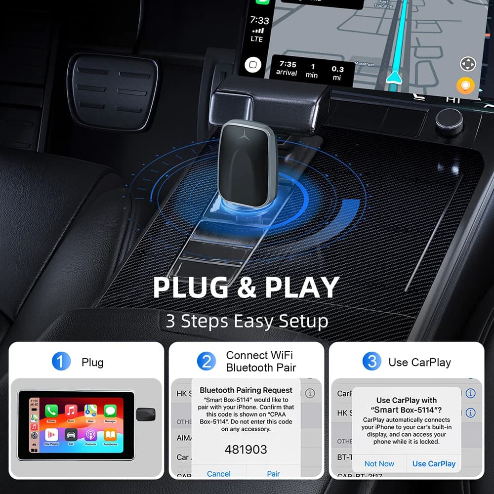 محول Android Auto لاسلكي جديد 2025، من سلكي إلى لاسلكي Carplay، صندوق ذكي USB، تشغيل فوري، ترقية عبر الإنترنت، اتصال WiFi تلقائي - 4