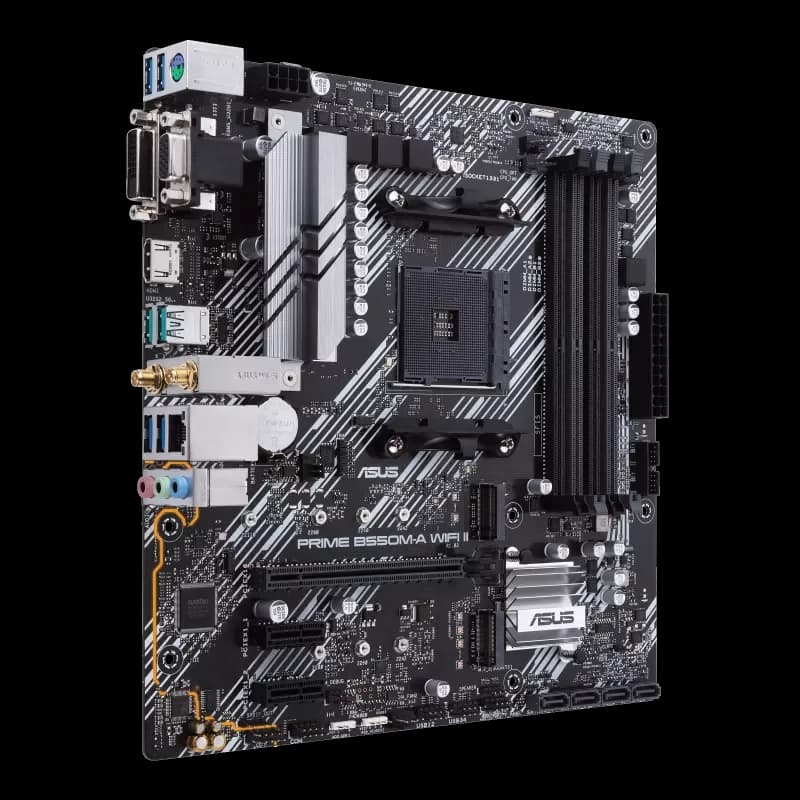 أسوس PRIME B550M-A WIFI II لوحة أم بمقبس AM4، معالج DDR4 بتردد 4866 (O.C)، مجموعة شرائح B550، لوحة رئيسية - 3