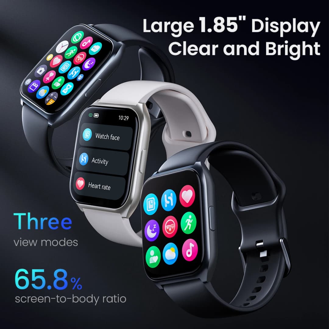 ساعة HAYLOU Watch 2 Pro (LS02 Pro) الذكية بشاشة 1.85 بوصة عالية الدقة مع مراقبة معدل ضربات القلب ومستوى الأكسجين في الدم و100 وضع تمرين للرجال والنساء - 2