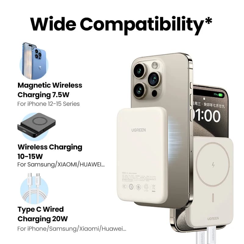UGREEN PD20W Power Bank Magnetic 10000mAh Portable Wireless Fast Charging PowerBank for Magsafe for iPhone 17 15 Pro Max 16 Pro - 2