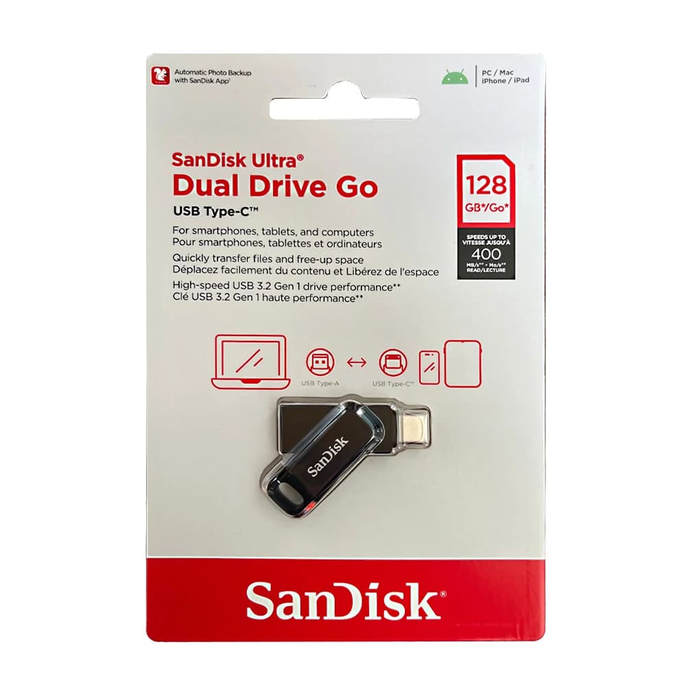 محرك أقراص فلاش SanDisk Ultra Dual OTG، USB 3.2 Type-C، سعات 64 جيجابايت و128 جيجابايت و256 جيجابايت و512 جيجابايت، سرعة تصل إلى 400 ميجابايت/ثانية، قرص ذاكرة فلاش للكمبيوتر - 6