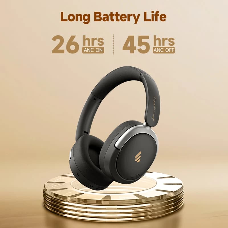 سماعات رأس لاسلكية Edifier Atom Max مع إلغاء الضوضاء النشط، بلوتوث V5.4، صوت عالي الدقة، سماعات أذن فوق الأذن - 5