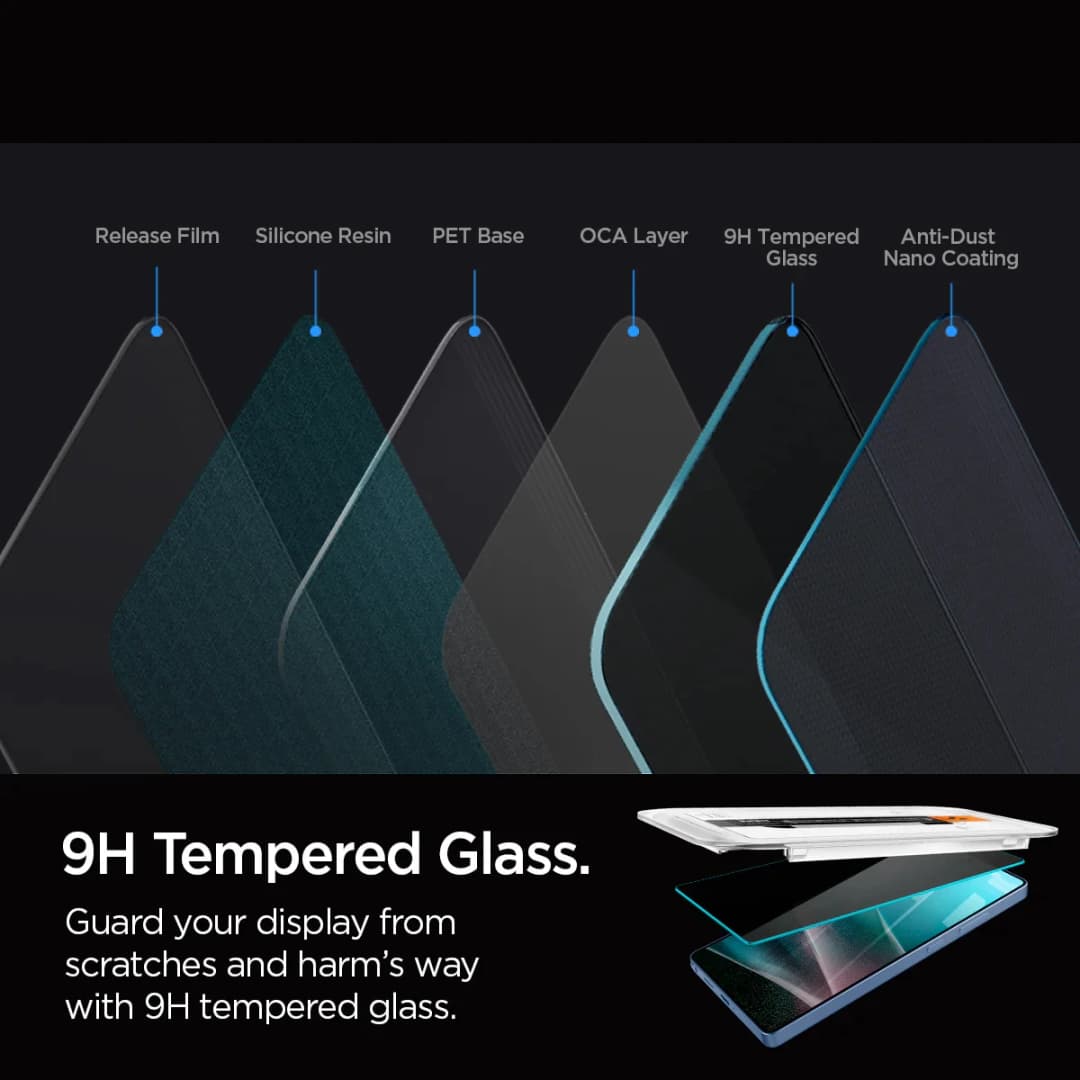 2 قطعة واقي شاشة خصوصية زجاجي مقوى من سبايجن Glas.tR EZ Fit مع حماية المستشعر لهواتف سامسونج جالاكسي S24 ألترا وS25 ألترا - 3