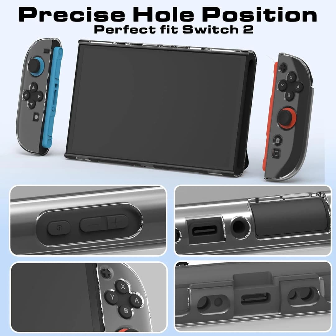 غطاء حماية ناعم من PC + TPU لجهاز Nintendo Switch 2، غطاء واقي مقسم لذراعي التحكم، إكسسوارات Switch 2 - 4
