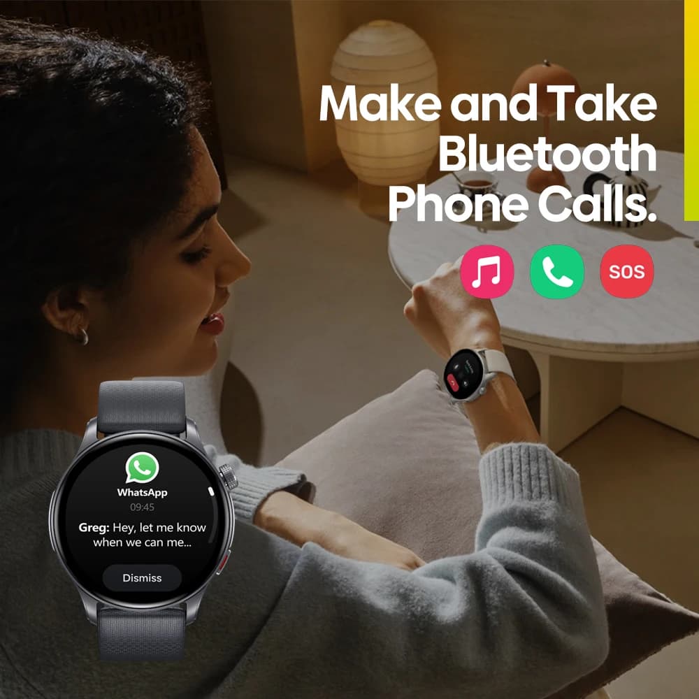 New Zeblaze Btalk 3 GPS Smartwatch 1.43" AMOLED Screen Dual Strap Bluetooth Calling Sports Watch Heart Rate SpO2 Stress Tracking - 4