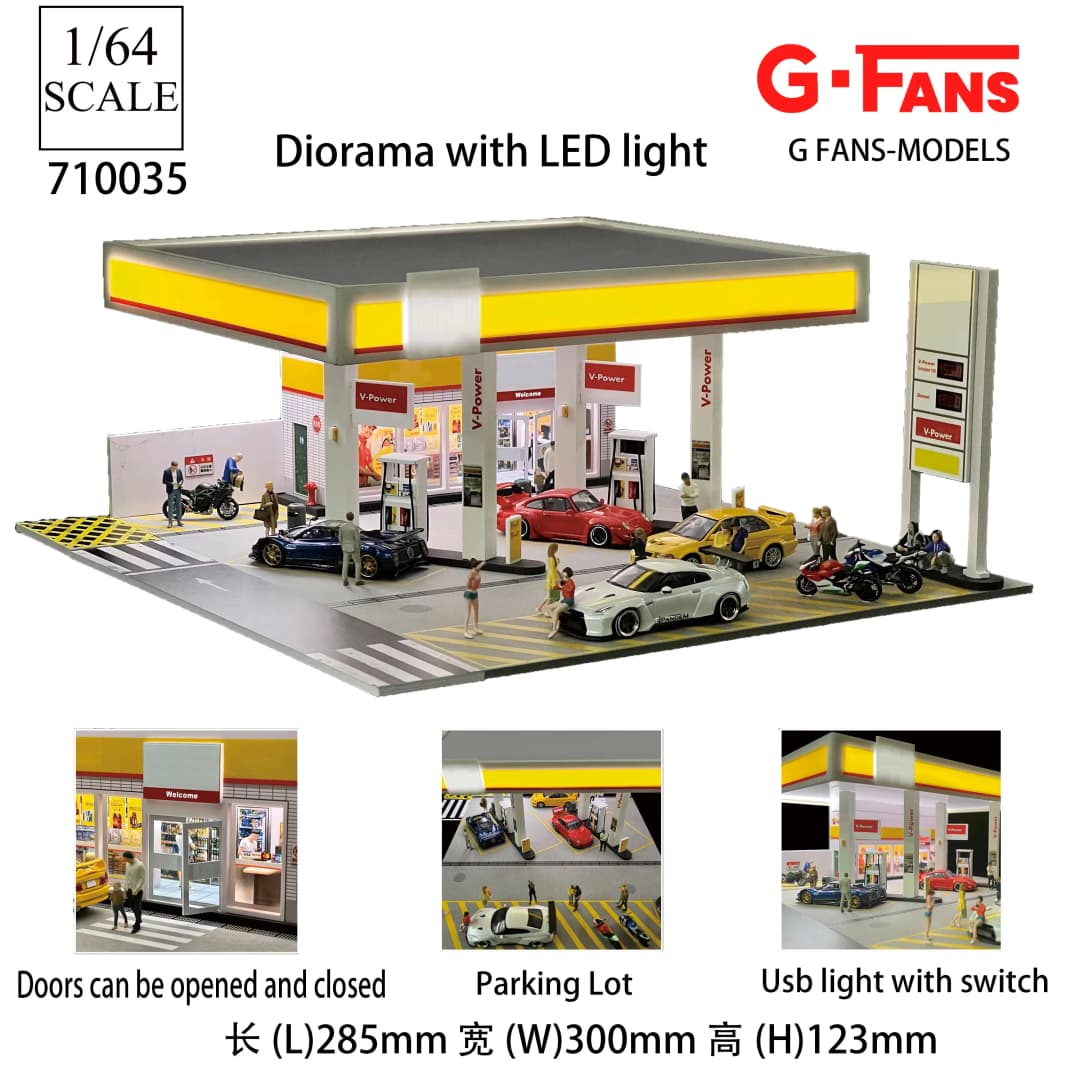 GFans 1/64 Scale Car Garage Miniatures Model Car Parking Lot Diecast Scene Display Vehicle Scene Toy Background Collection - 2