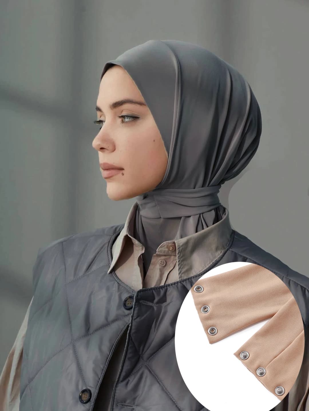 حجاب فوري جديد للنساء المسلمات، غطاء رأس كامل، حجاب جاهز للارتداء مع غطاء داخلي