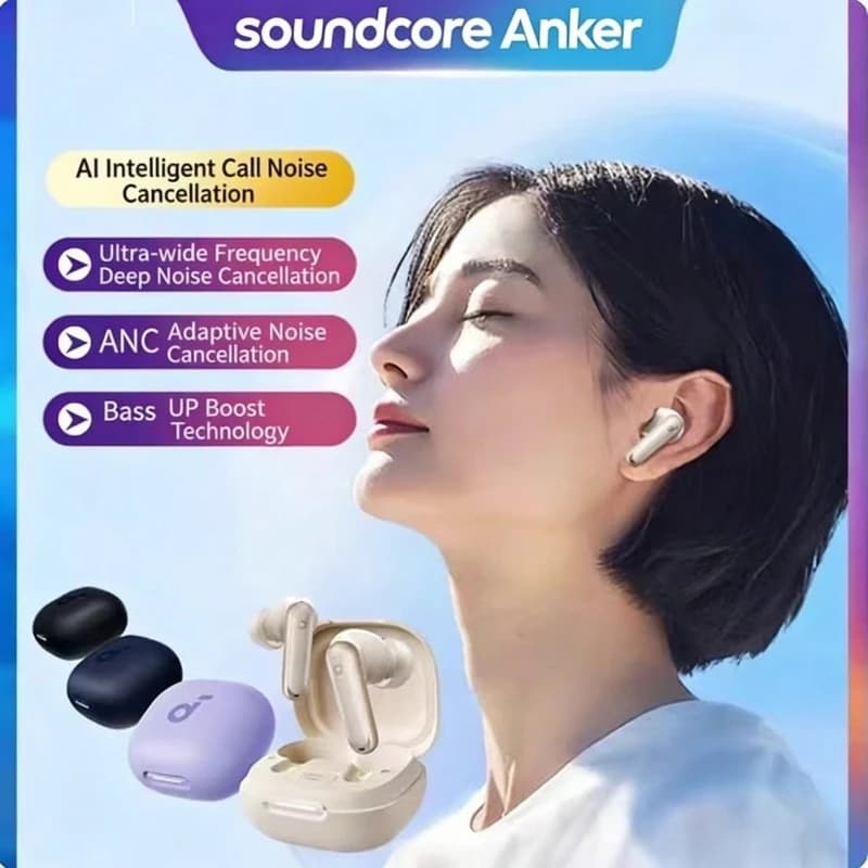 سماعات أذن بلوتوث لاسلكية Soundcore By Anker P40i إلغاء الضوضاء نشط سماعات أذن مع عمر بطارية طويل جدًا