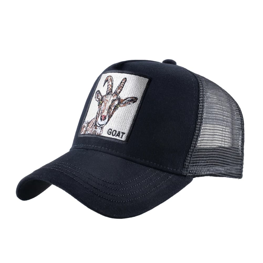 قبعات سائقي الشاحنات الموضة مع التطريز الماعز التصحيح أربعة مواسم قبعة بيسبول Snapback للرجال النساء قبعة بواقٍ للشمس قابل للتعديل - 2
