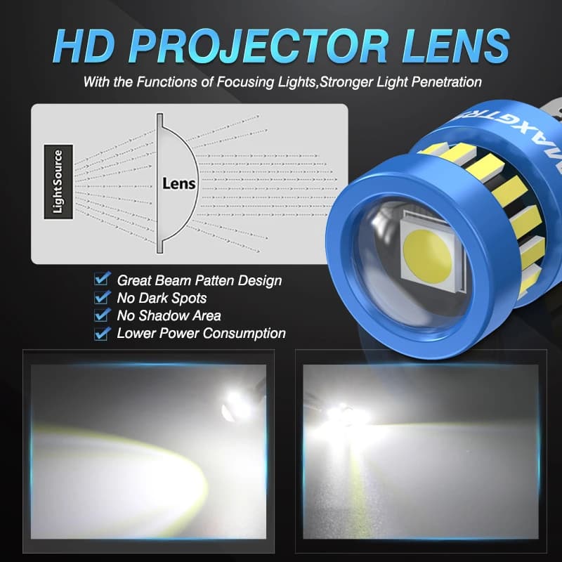 2 قطعة لمبات LED T10 W5W ريد كانبوس 194 168 إضاءة صفراء للمساحات إضاءة داخلية للسيارة للقراءة وباب الصندوق ولوحة الترخيص 6500K - 4