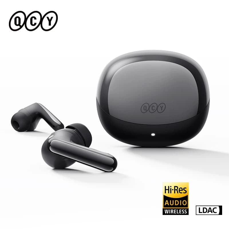 سماعات QCY MeloBuds N60 BH25HT19 لاسلكية ثنائية السماعات LDAC صوت عالي الدقة مع تقنية ANC التكيفية إلغاء الضوضاء اتصال متعدد النقاط