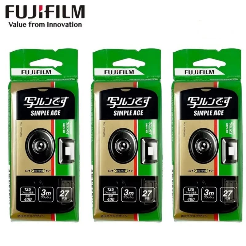 1-5 قطع فوجيفيلم SIMPLE ACE ايزو 400 35mm فلاش قوي 27 تعريض صورة استخدام مرة واحدة كاميرا فيلم يمكن التخلص منها