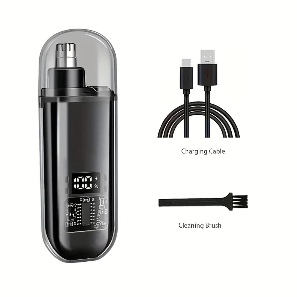 Men's Nose Hair Trimmer USB Rechargeable Electric Nose Ear Hair Clipper LED Display Portable Grooming Tool - 6
