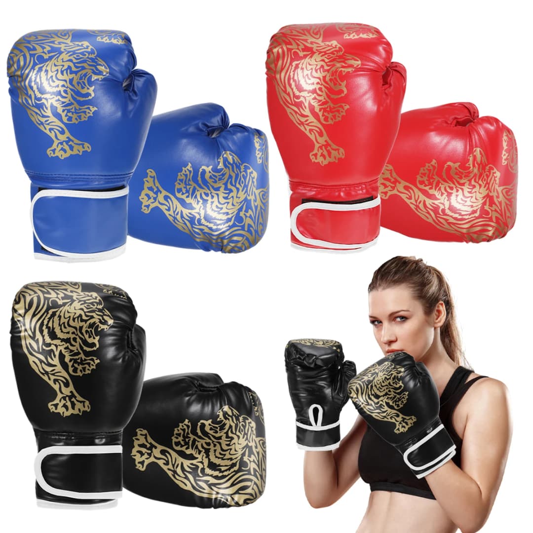 1 Pair Punching Training Workout Fight Exercise Mitts Kids Leather Boxing Gloves Kids Children Train Gym Glove Hand Protector - 2