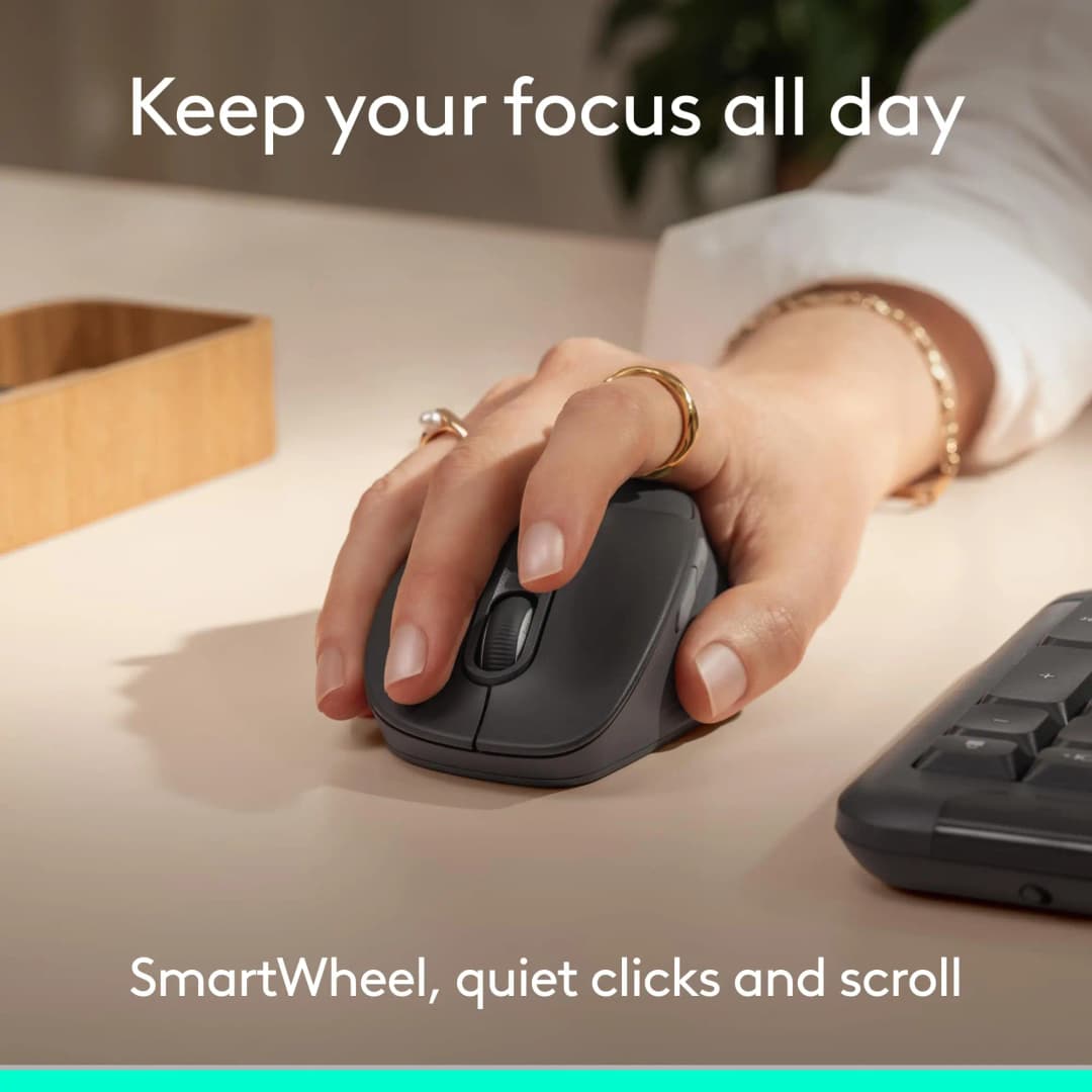 Logitech Signature Comfort Plus M850 L Wireless Mouse Bluetooth Mouse with Palm Cushion Silent Clicks - 5