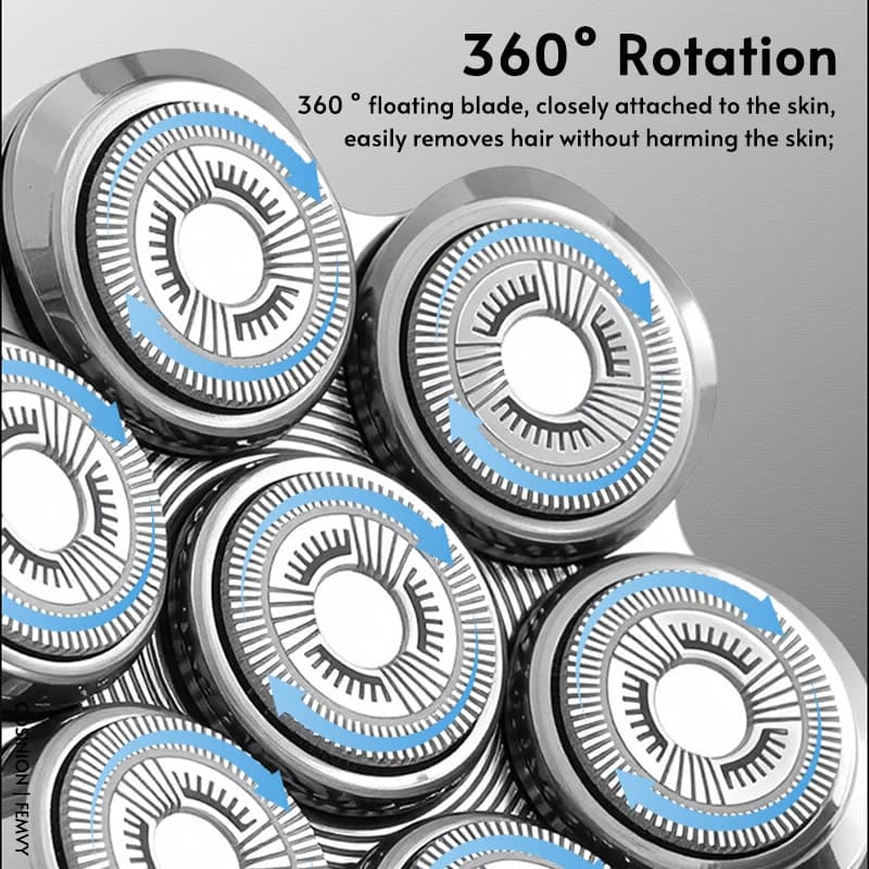 Magnetic Adsorption Replaceable Electric Shaver Head 7D Floating Blade With Double Knife Net Spare Common Interface Razor Head - 3